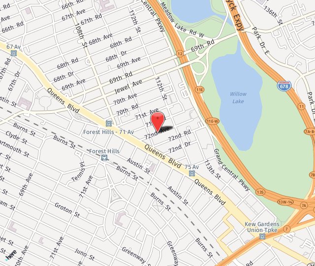 Location Map: 110-11 72nd Avenue Forest Hills, NY 11375