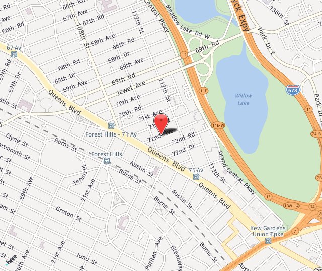 Location Map: 110-11 72nd Avenue Forest Hills, NY 11375